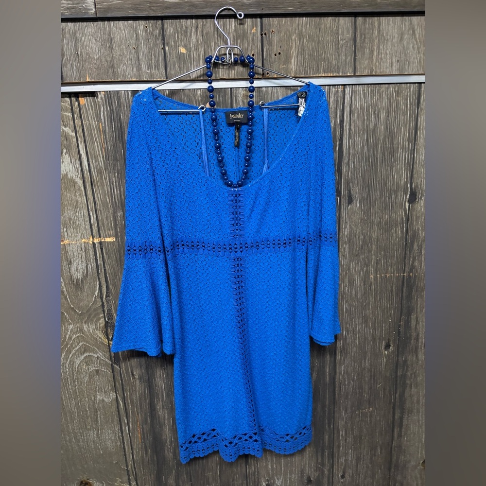 Laundry By Shelli Segal Vibrant Blue Lace Dress